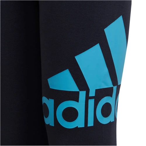 adidas Essentials Logo leggings for girls, navy blue