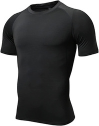 Herren Kurzarm Sport Trainingsshirt Schwarz